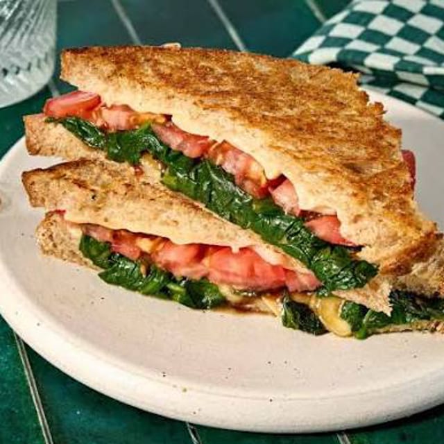 Spinach and Tomato Grilled Cheese.