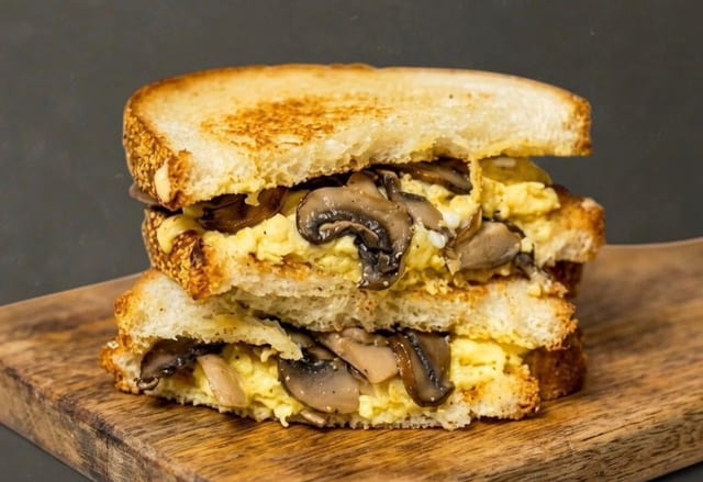 Mushroom Egg and Cheese Sandwich.
