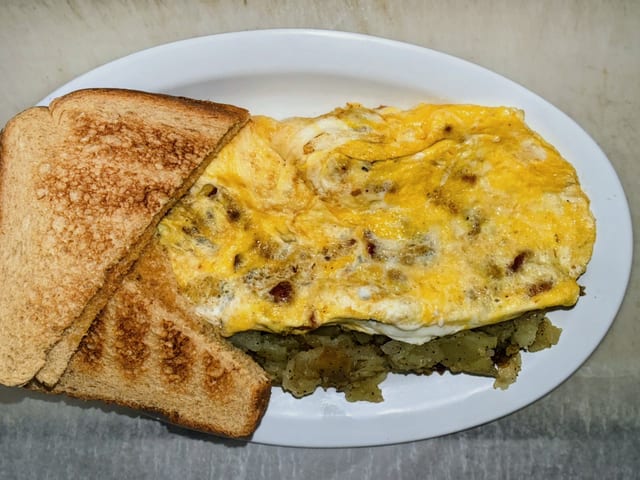 Bacon Cheese Omelette.