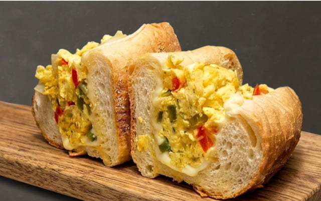Green Pepper Egg and Cheese Sandwich.