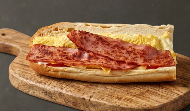 Turkey Bacon Egg and Cheese Sandwich.