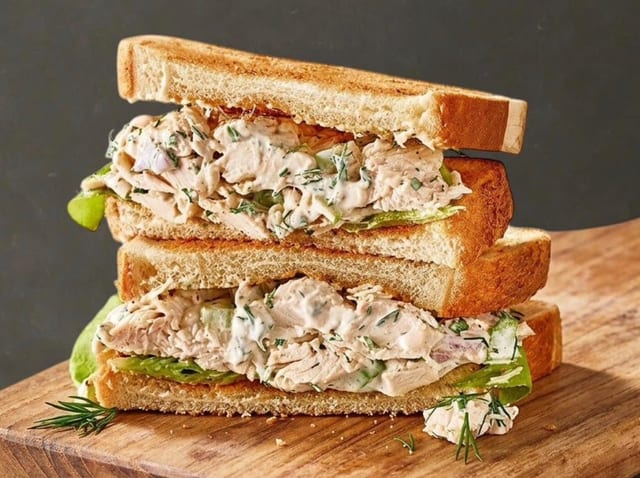 Chicken Salad and Cheese Sandwich.