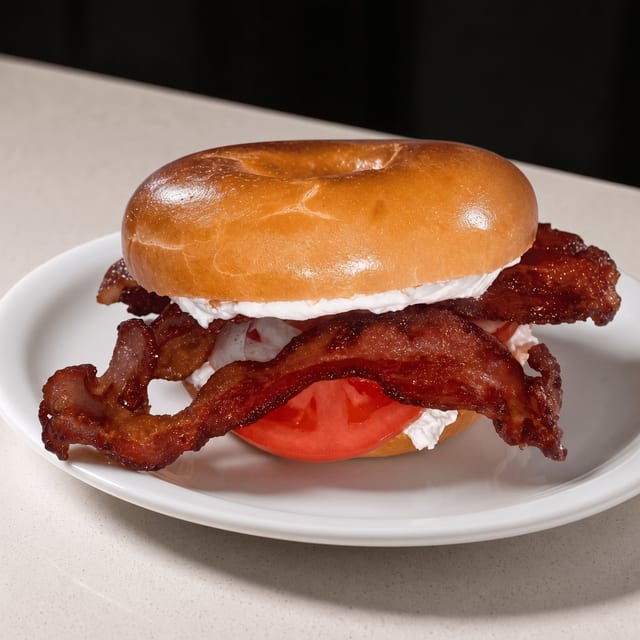 Bagel with Cream Cheese & Bacon.