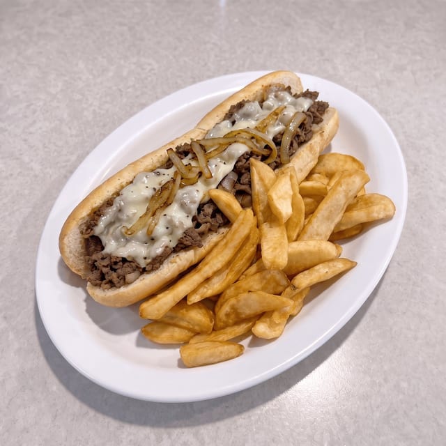 Cheesesteak Platter with Fries.