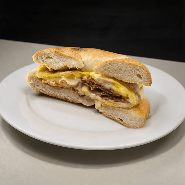 Breakfast Meat and Cheese Sandwich - Without Egg.